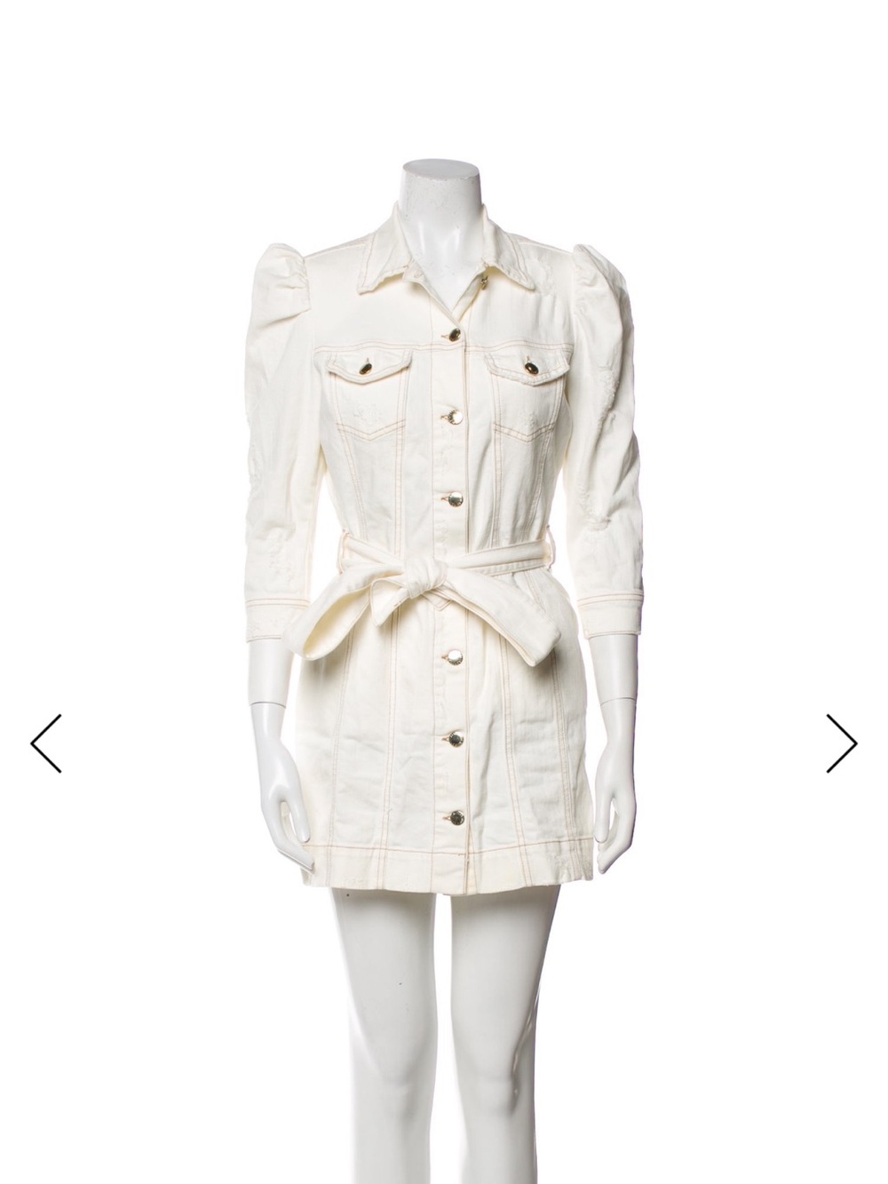 Retrofete White Denim Dress